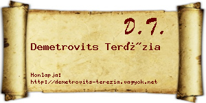 Demetrovits Terézia névjegykártya
