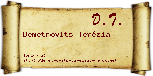 Demetrovits Terézia névjegykártya
