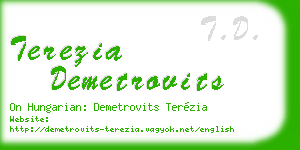 terezia demetrovits business card