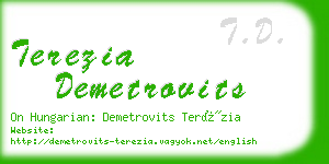terezia demetrovits business card